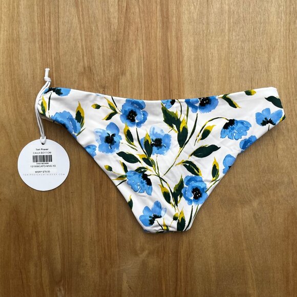 TORI PRAVER CAILA BOTTOM Women’s Ruched Sides Floral Lined Bikini Bottoms XS NWT - Picture 2 of 6